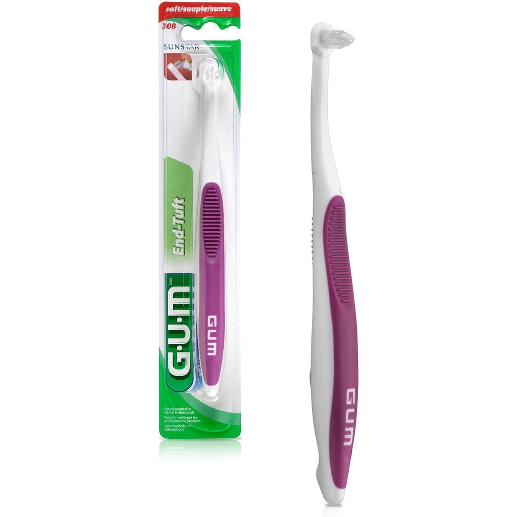 GUM End Tuft Toothbrush, Soft, Extra-Small Head, 1 Count
