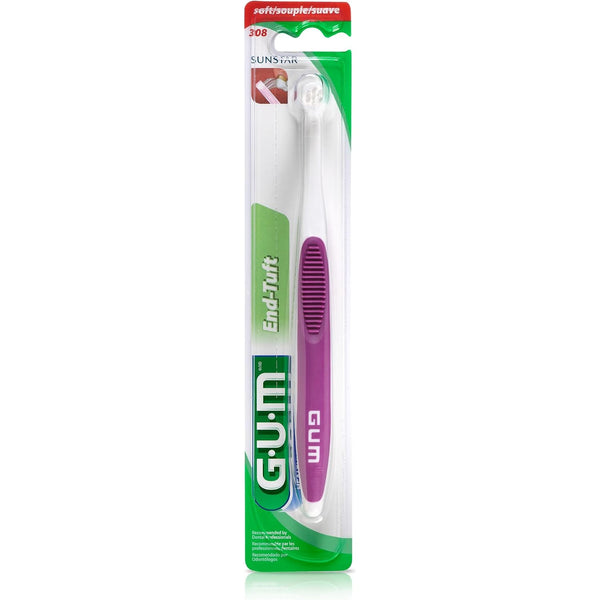 GUM End Tuft Toothbrush, Soft, Extra-Small Head, 1 Count