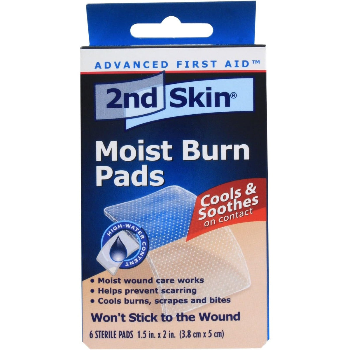 Spenco 2nd Skin Moist Burn Pads, Small (1.5 x 2 Inches), 6-Count