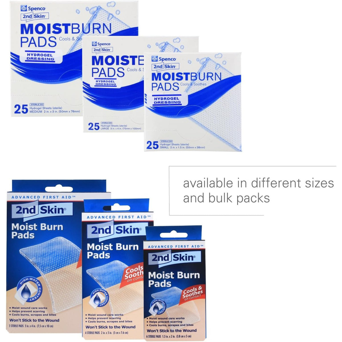 Spenco 2nd Skin Moist Burn Pads, Small (1.5 x 2 Inches), 6-Count