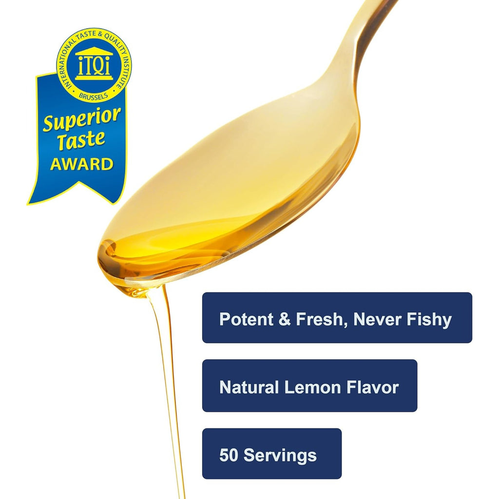 Carlson Cod Liver Oil, 1100 mg, Omega-3s, Lemon, 250 mL (8.4 Fl Oz)