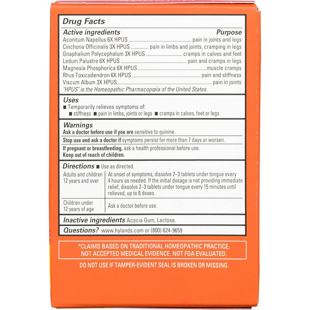 Hyland's Leg Cramps, Relief of Leg, Calf, Charley Horses, and Foot Cramps, 50 Quick-Dissolving Tablets