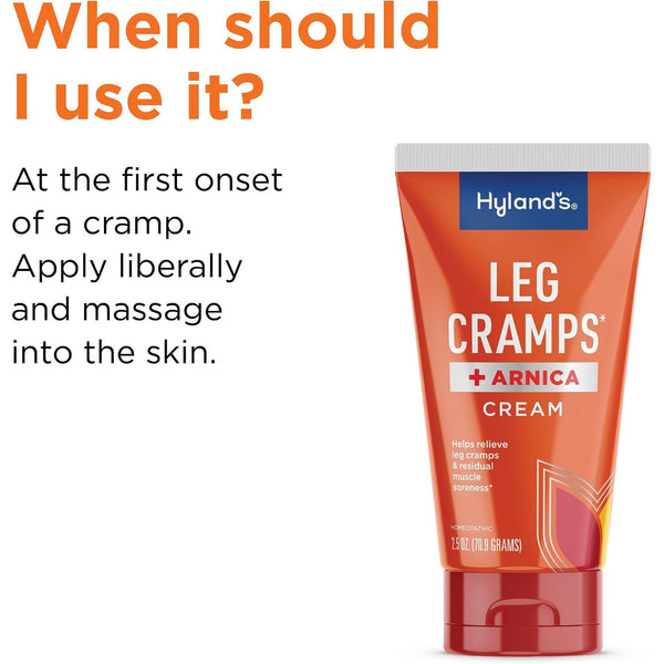 Hyland's Leg Cramps + Arnica, Natural Fast-Acting Pain Relief Cream, 2.5oz