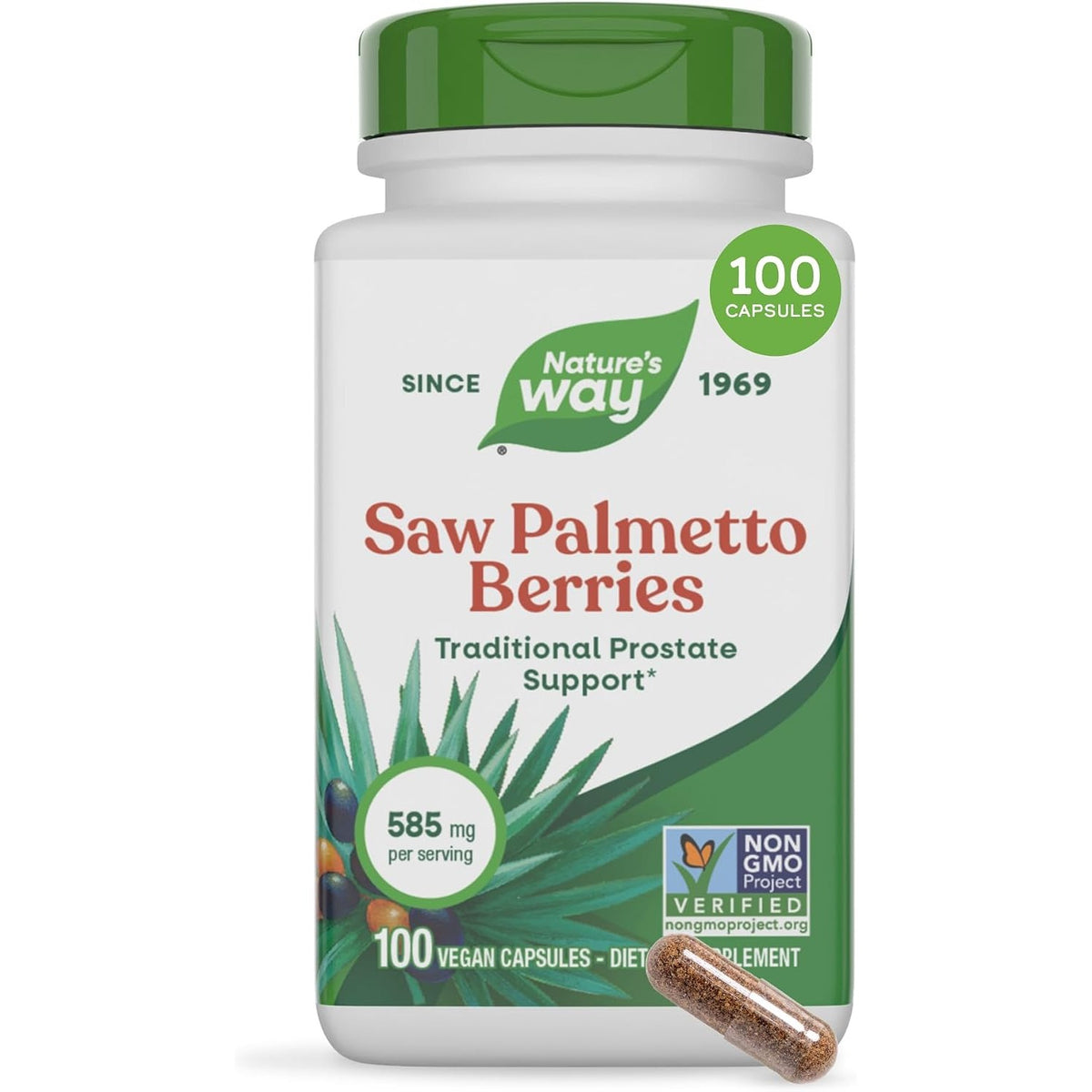 Nature's Way Saw Palmetto Berries, Traditional Prostate Support*, 100 ct