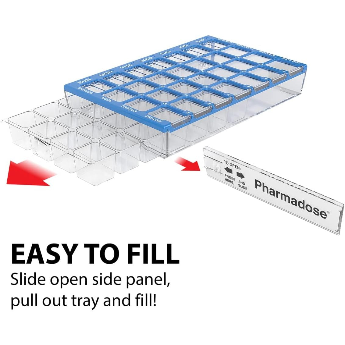 Ezy Dose Pharmadose Weekly 7-Day, 4x/Day Pill Organizer, Small