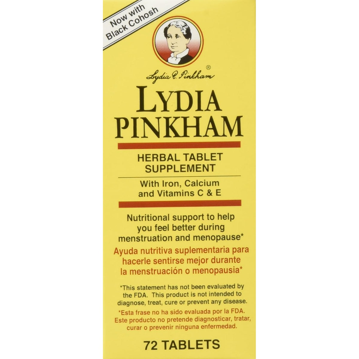 Lydia Pinkham Tablets for Menstruation and Menopause Support, 72 Count
