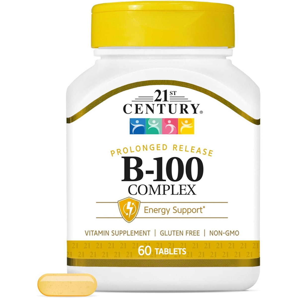 21st Century B-100 Complex Prolonged Release Tablets, Energy, 60 Count
