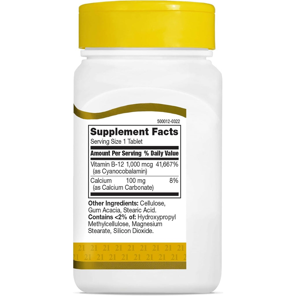 21st Century Vitamin B-12 1000 mcg Prolonged Release Tablets, 110 Count