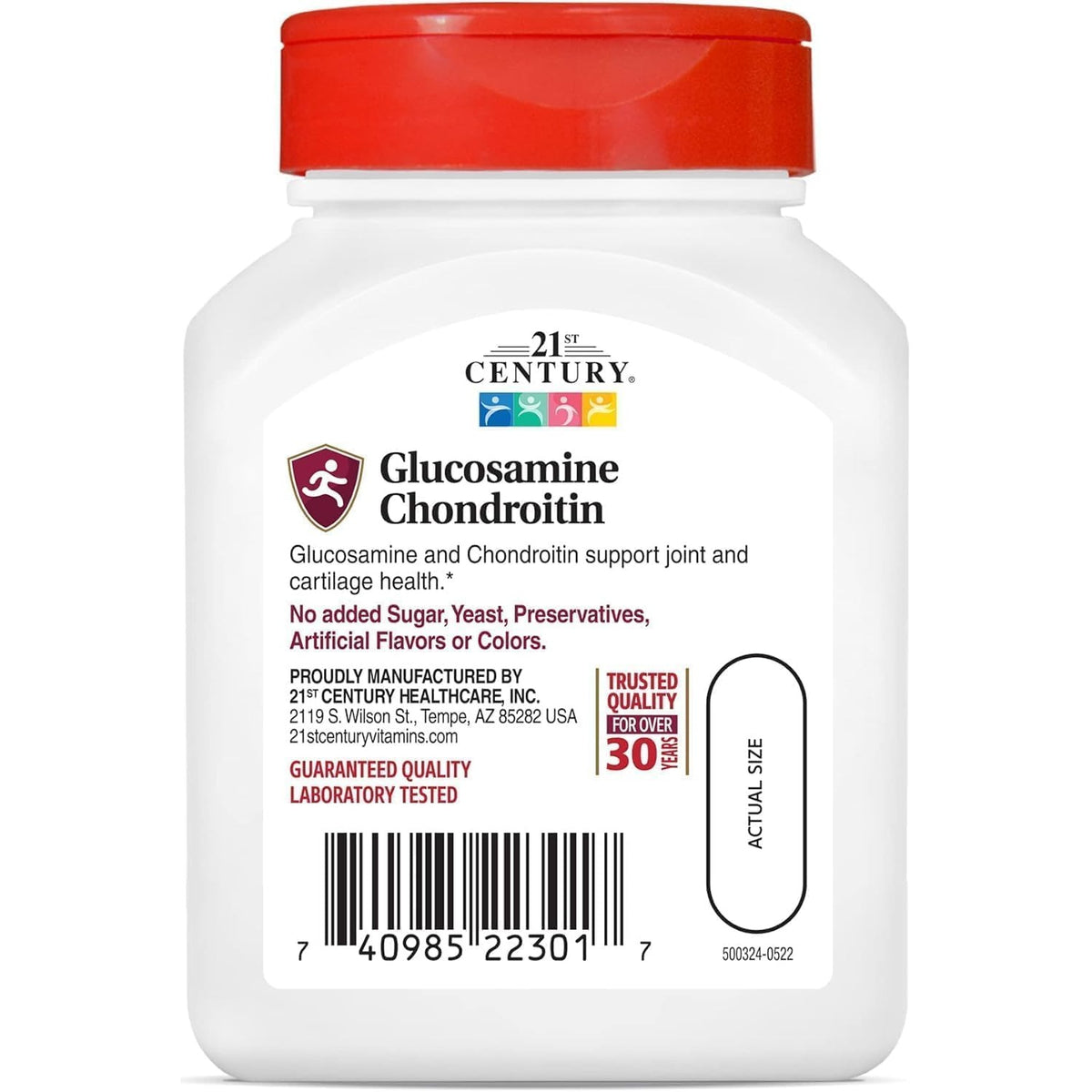 21st Century Glucosamine Chondroitin Double Strength 500/400mg, 60 Count