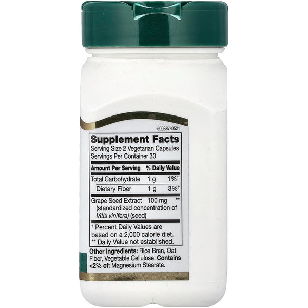 21st Century Grape Seed Extract Capsules, Antioxidant Support, 60 Count