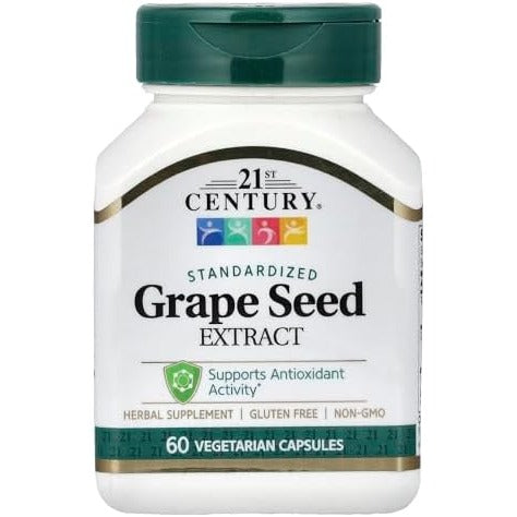 21st Century Grape Seed Extract Capsules, Antioxidant Support, 60 Count