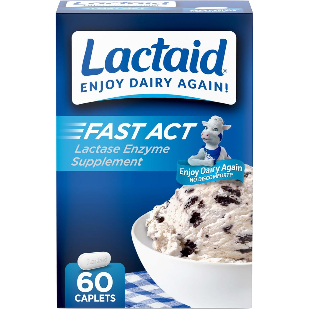 Lactaid Fast Act Lactose Intolerance Relief Caplets, 60 Count