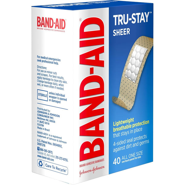 BAND-AID Brand Tru-Stay Sheer Adhesive Bandages, All One Size, 40 Count