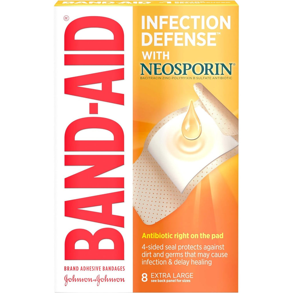 BAND-AID Brand Adhesive Bandages, Infection Defense, Extra Large, 8 Count