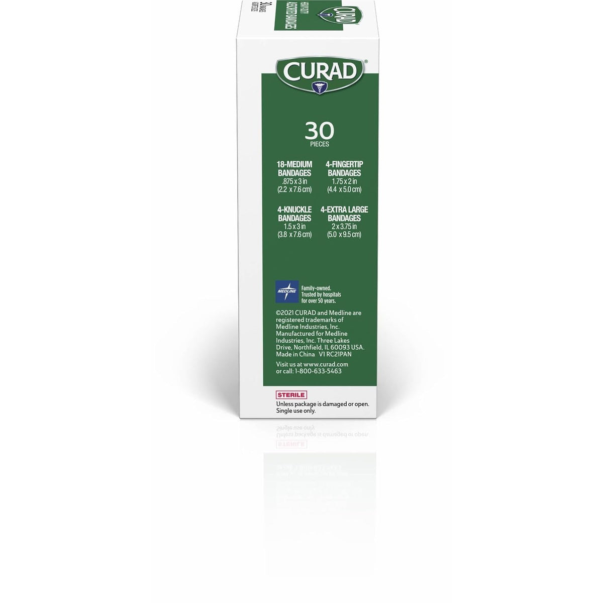 Curad Extra-Long Heavy-Duty Bandages, Assorted Sizes, 30 Count, 1 Box