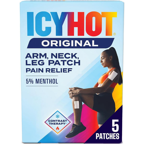 Icy Hot Original Pain Relief Patch, Medium Size with Menthol 5%, 5-Ct.
