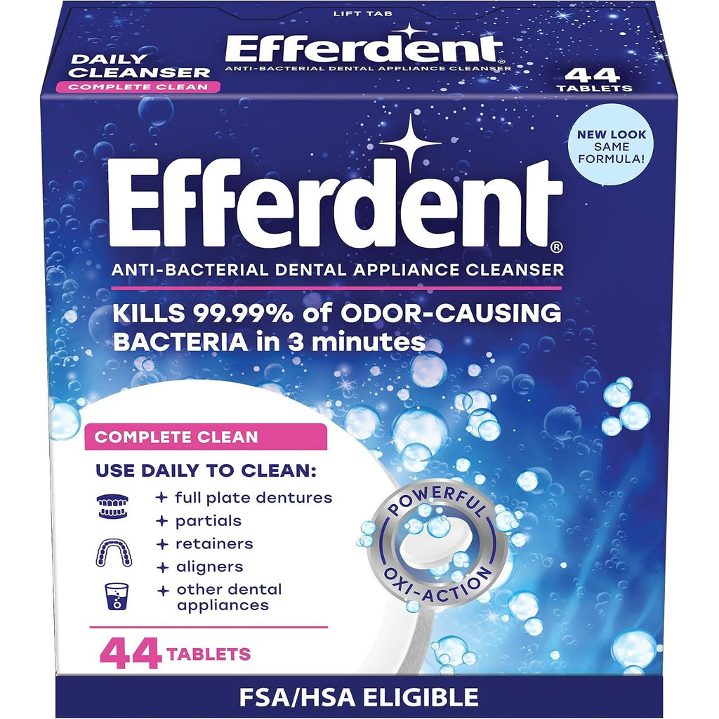 Efferdent Denture Cleaner Tablets, Complete Clean, 44 Count