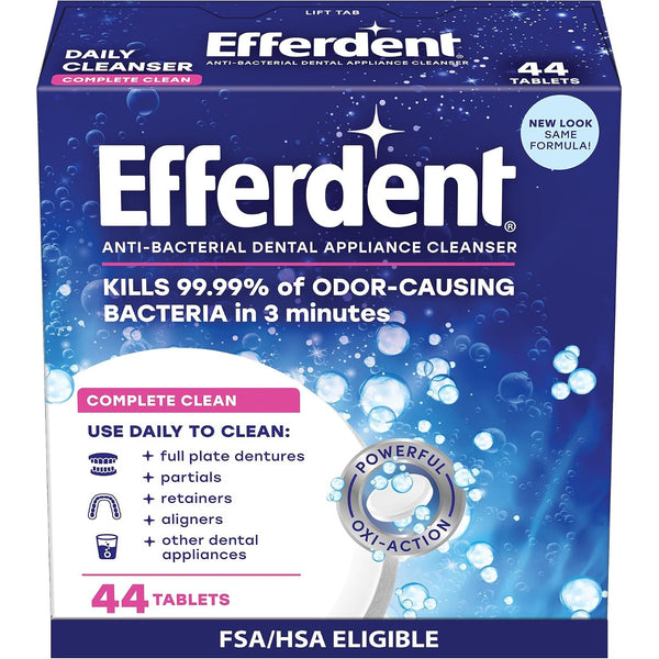Efferdent Denture Cleaner Tablets, Complete Clean, 44 Count