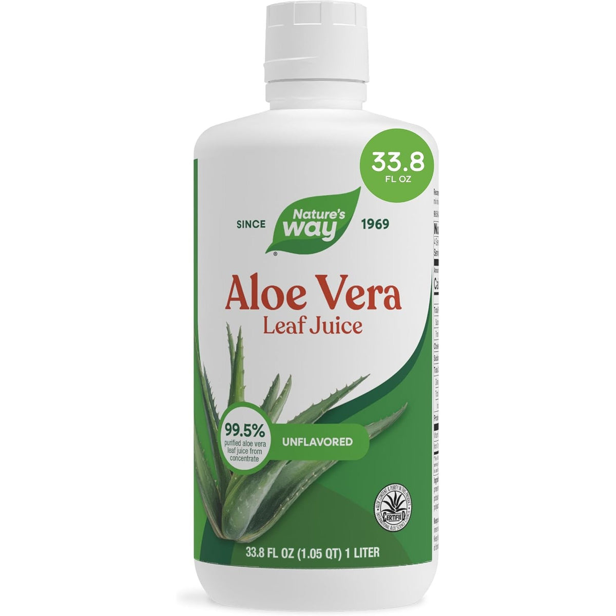 Nature’s Way Aloe Vera Leaf Juice, Flavorless Aloe Vera Juice, 33.8 Fl Oz