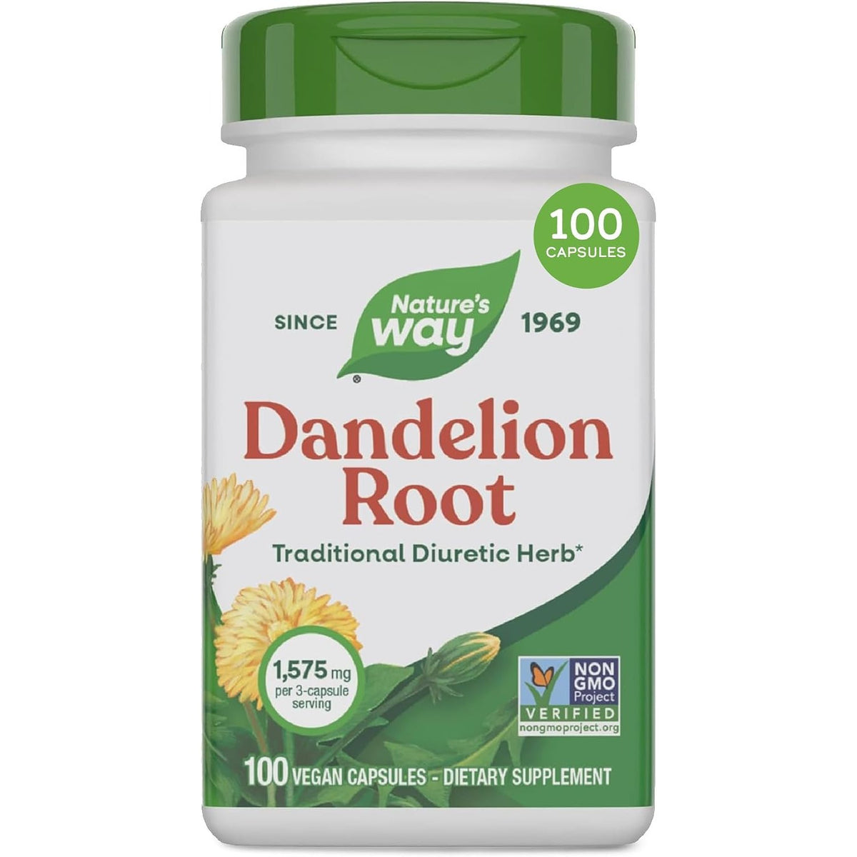 Nature's Way Dandelion Root Capsules, 1,575 mg per Serving, 100 ct