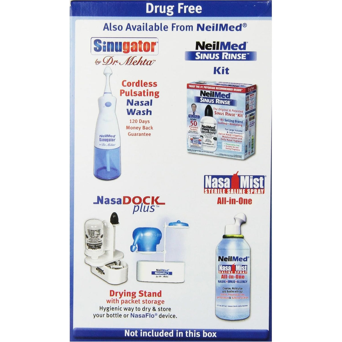 NeilMed NasaFlo Neti Pot with 60 Premixed Sinus Rinse Packets for Sinus & Nasal Irrigation