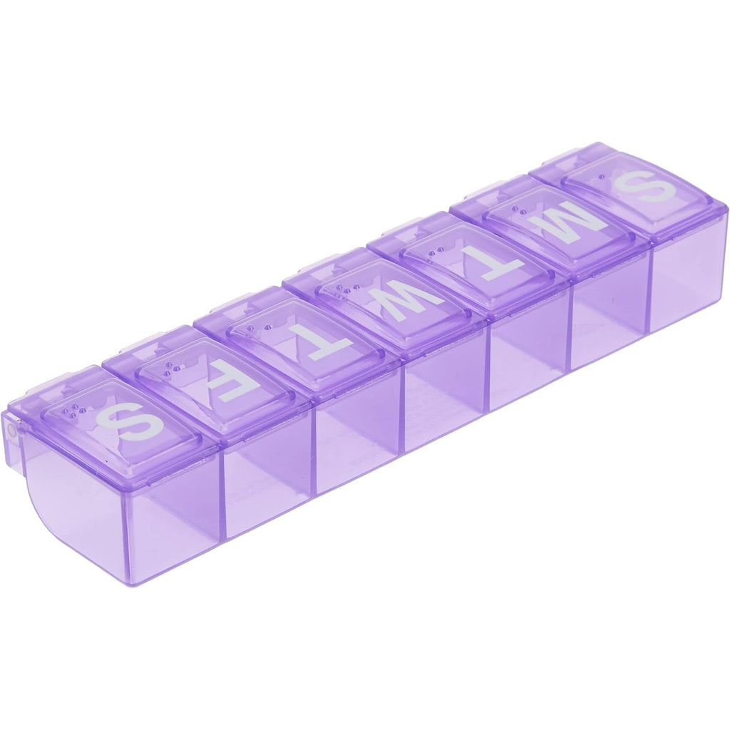 Ezy Dose Weekly (7-Day) Pill Organizer, Large Medicine Case, Color May Vary