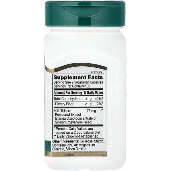 21st Century Milk Thistle Extract 80% Silymarin Capsules, Liver, 60 Count