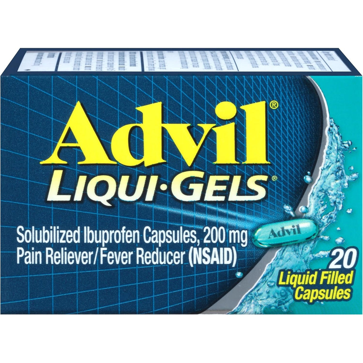Advil Liqui-Gels, Ibuprofen 200mg, Pain Relief, 20 Capsules