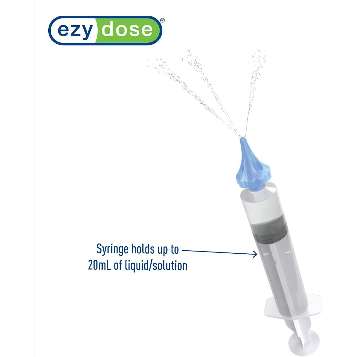 Ezy Dose Ear Wax Removal Syringe Tri-Stream Tip, 20mL Capacity, Clear