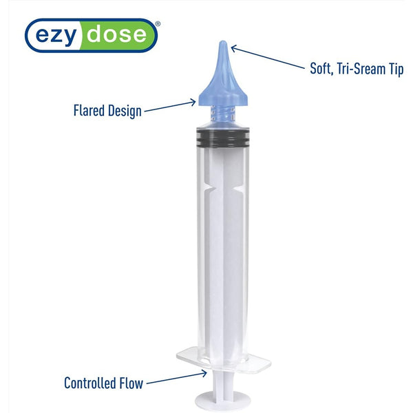 Ezy Dose Ear Wax Removal Syringe Tri-Stream Tip, 20mL Capacity, Clear