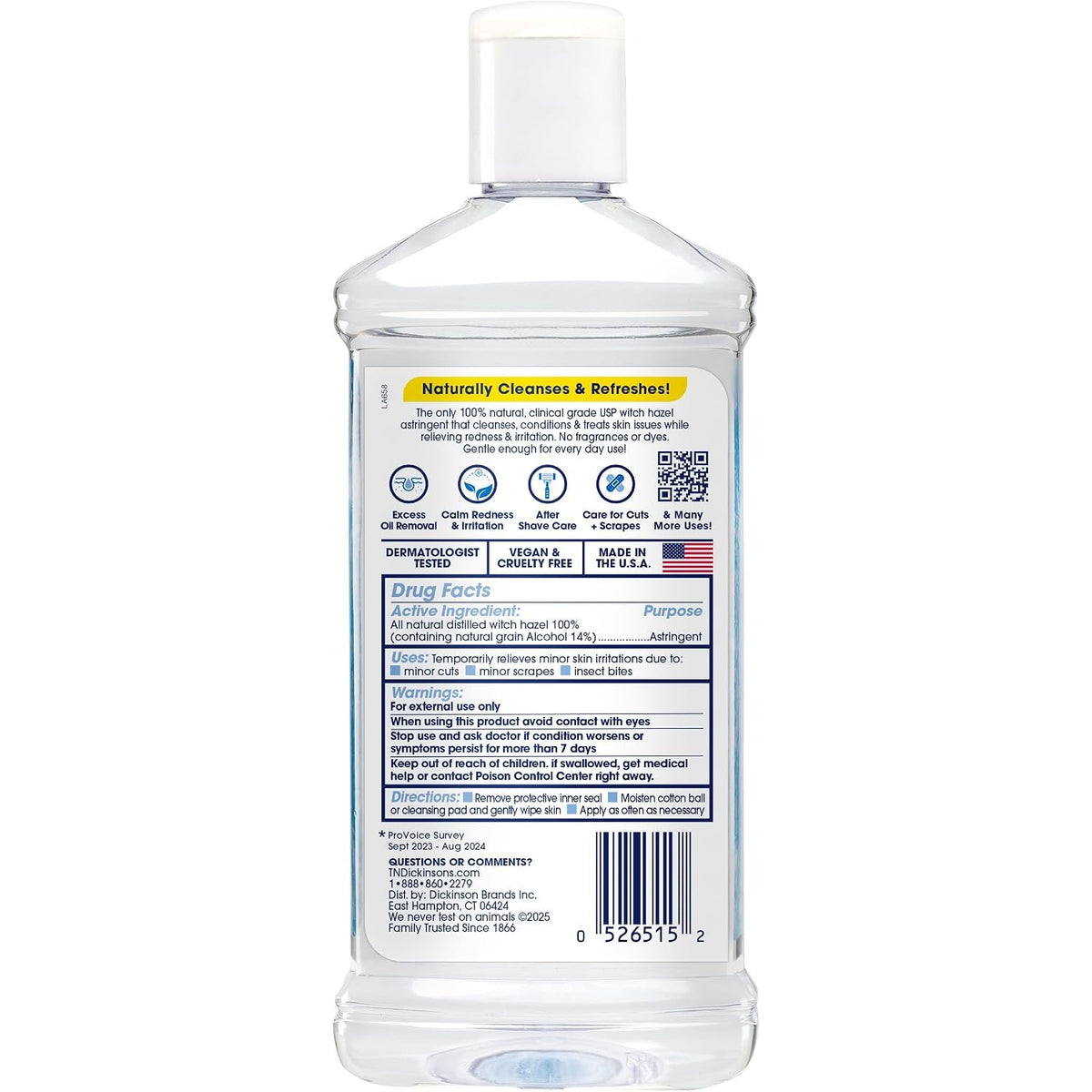T.N. Dickinson's Witch Hazel 100% Natural Astringent | 8 Fl Oz