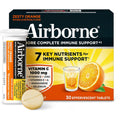 Airborne Immune Support Effervescent Tablets, Zesty Orange Flavor - 30ct with 1000mg Vitamin C + Vitamins A, D, E, Zinc, Selenium, Manganese & Herbal