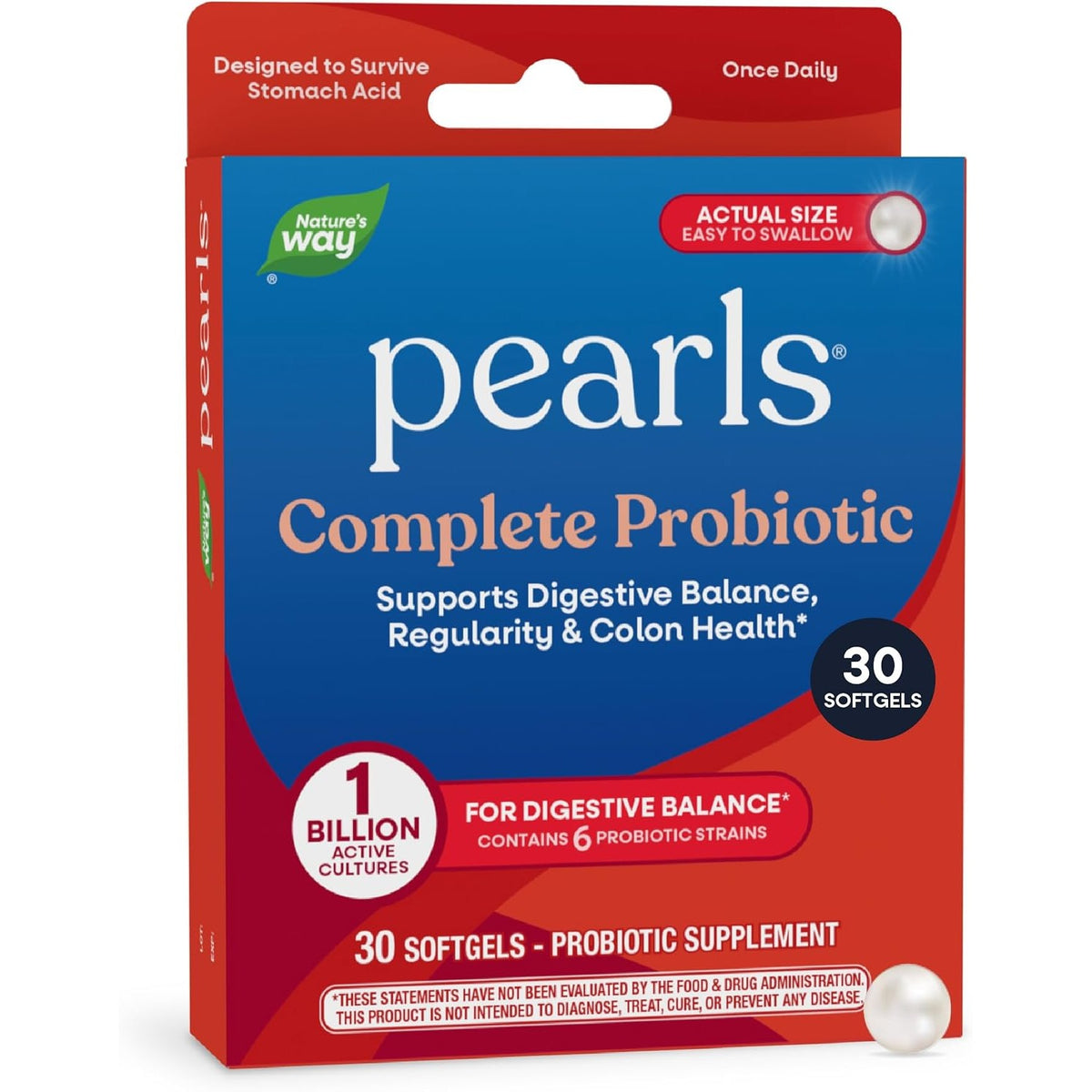 Nature's Way Pearls Complete Probiotic Softgels, 1 Billion CFU, 30 ct