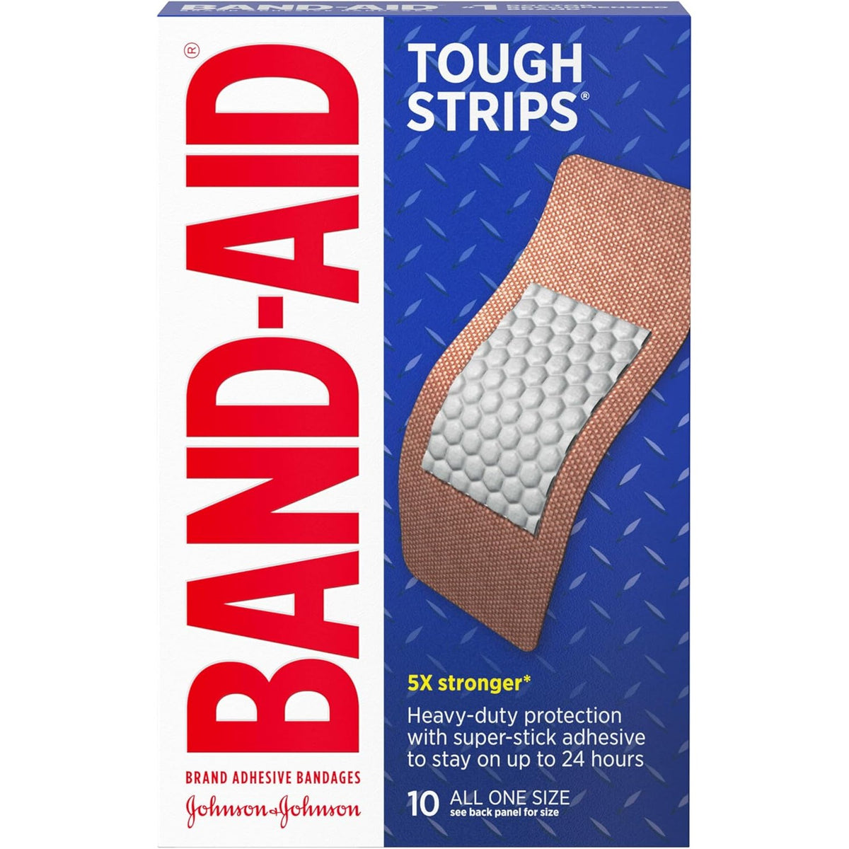 BAND-AID Brand Tough Strips Adhesive Bandages, Extra Large, 10 Count