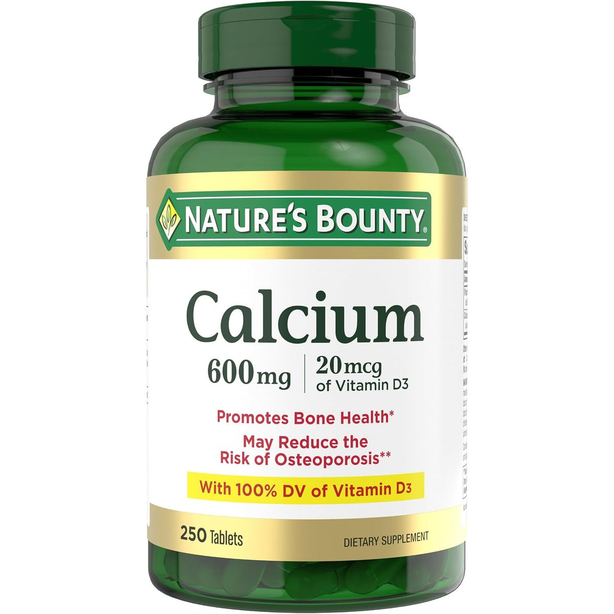 Nature's Bounty Calcium Carbonate & Vitamin D, 250 Tablets