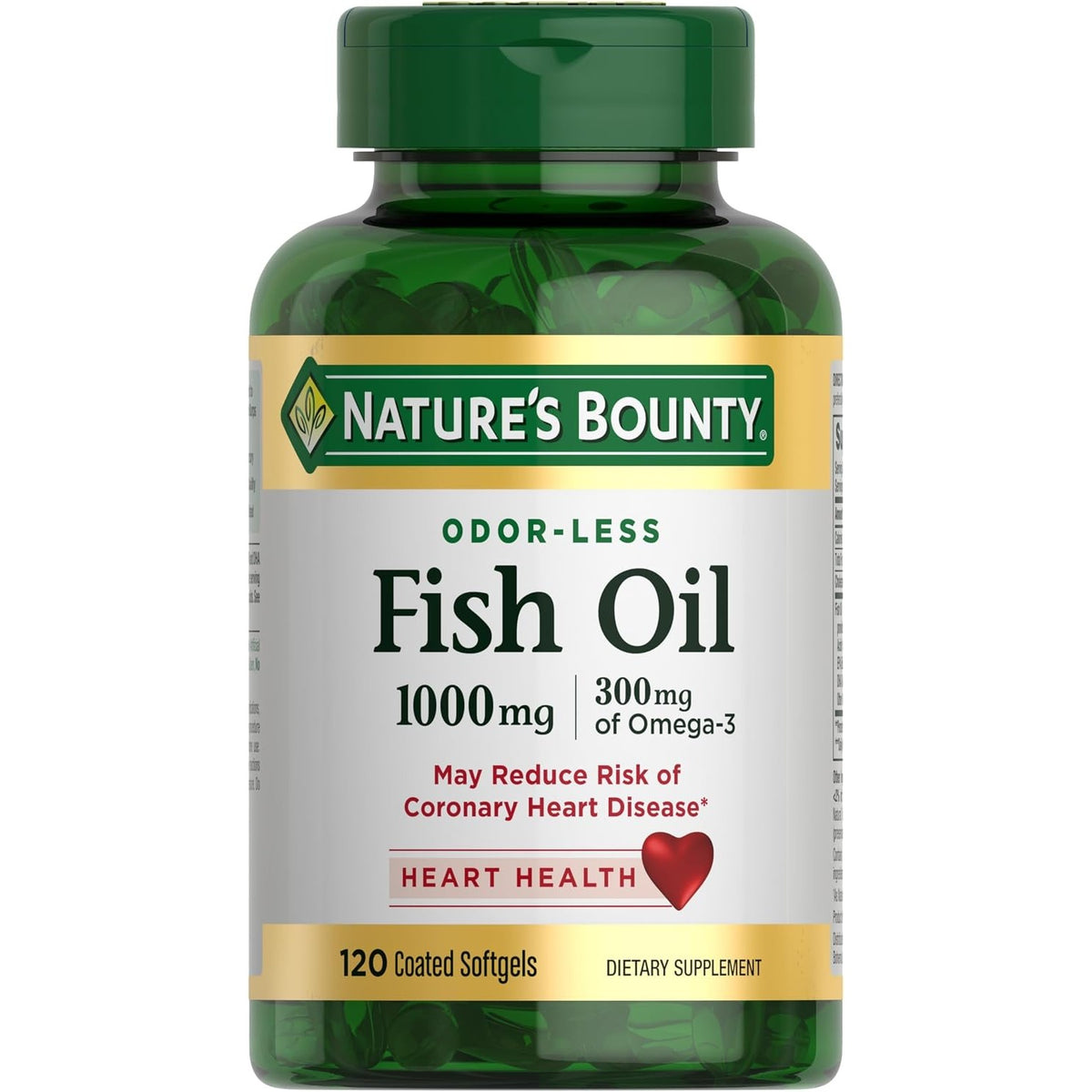 Nature's Bounty Fish Oil 300mg Omega-3, 120 Softgels