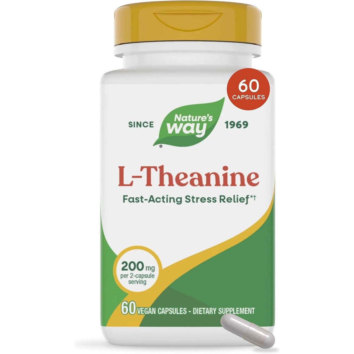 Nature's Way L-Theanine, Stress Relief*, Relaxation Support*, 60 ct