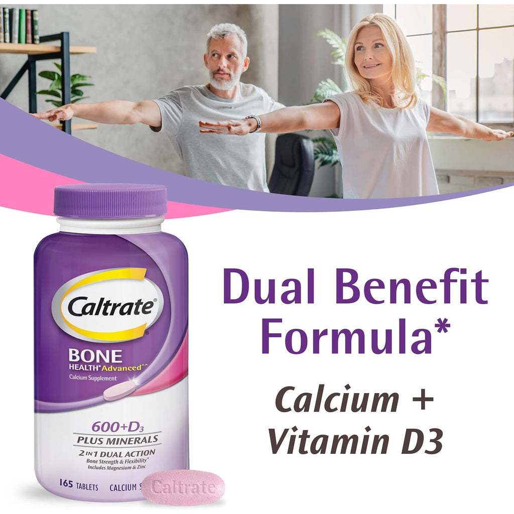Caltrate 600 Plus D3 Vitamin D and Calcium Supplement Tablets, 120 Count
