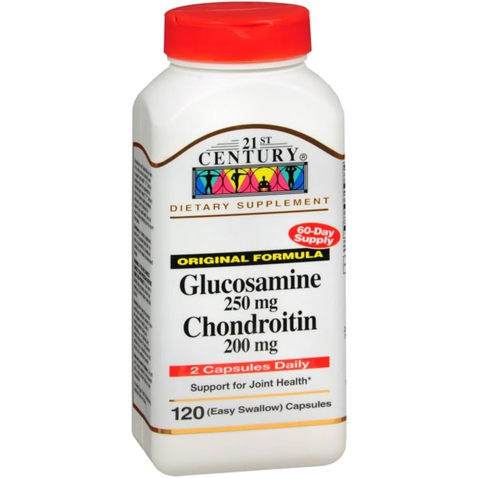 21st Century Glucosamine 250mg Chondroitin 200mg Capsules, Joints, 120