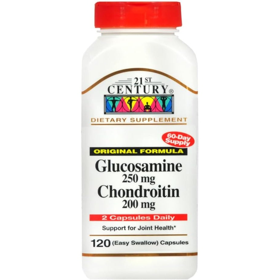 21st Century Glucosamine 250mg Chondroitin 200mg Capsules, Joints, 120
