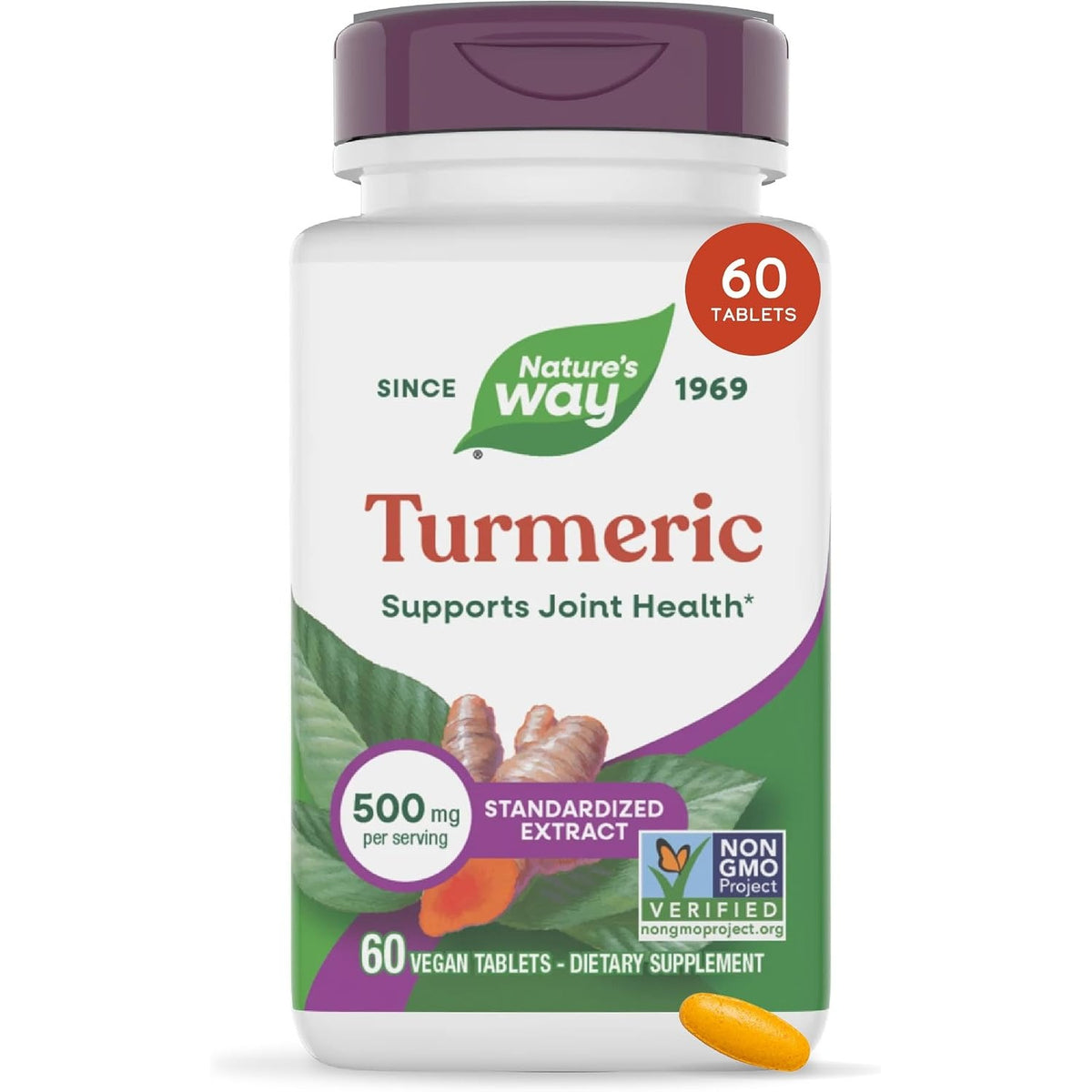 Nature's Way Turmeric Tablets, Curcuminoids, Joint Health Support*, 60ct