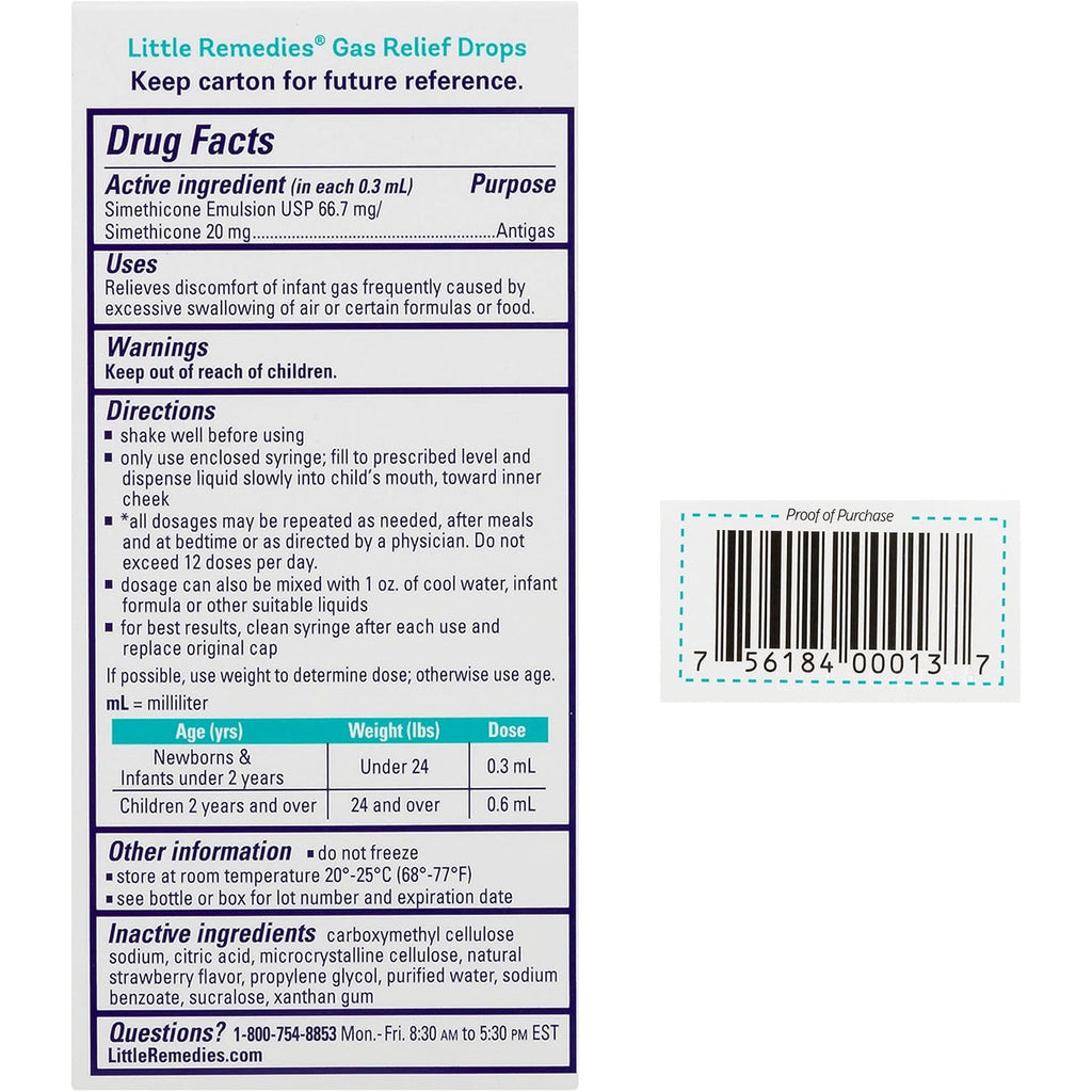 Little Remedies Newborn Gas Relief Drops, Natural Berry, 1 Fl Oz
