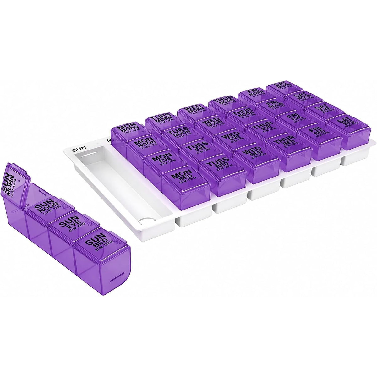 Ezy Dose Pop-Out Daily 7-Day, 4x/Day Pill Organizer, Color May Vary, Large