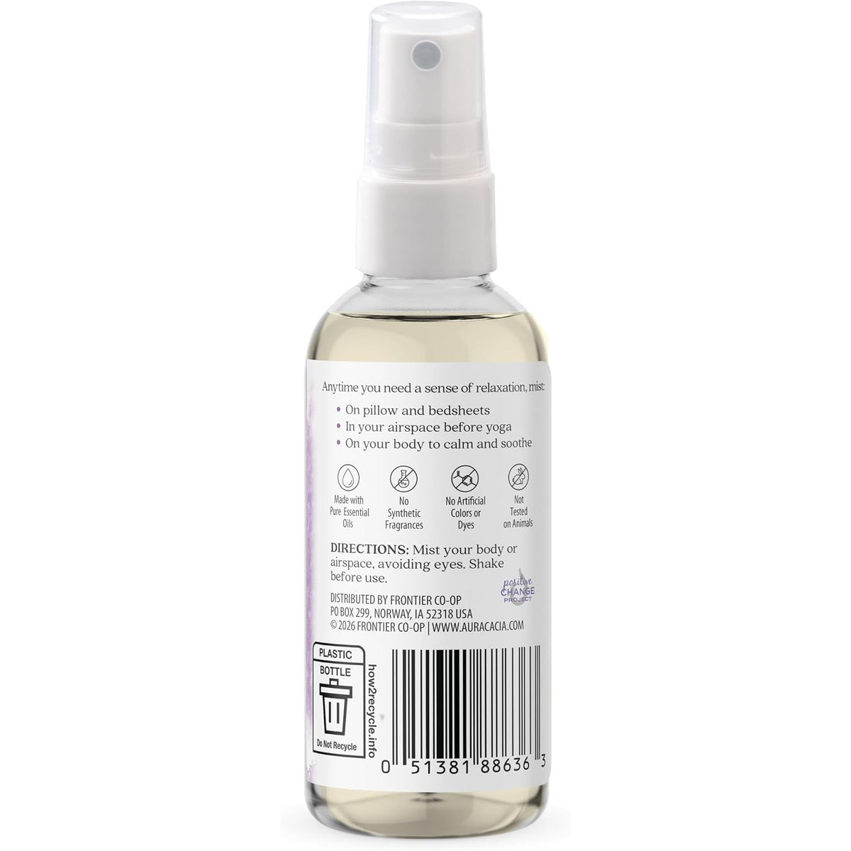 Aura Cacia Relaxing Lavender Aromatherapy Mist, 4-Ounce, Lavender Pure Essential Oils, Sweet & Floral Aroma