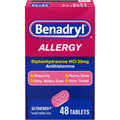 Benadryl Allergy Relief Ultratabs, 25 mg Diphenhydramine HCl, 48 ct