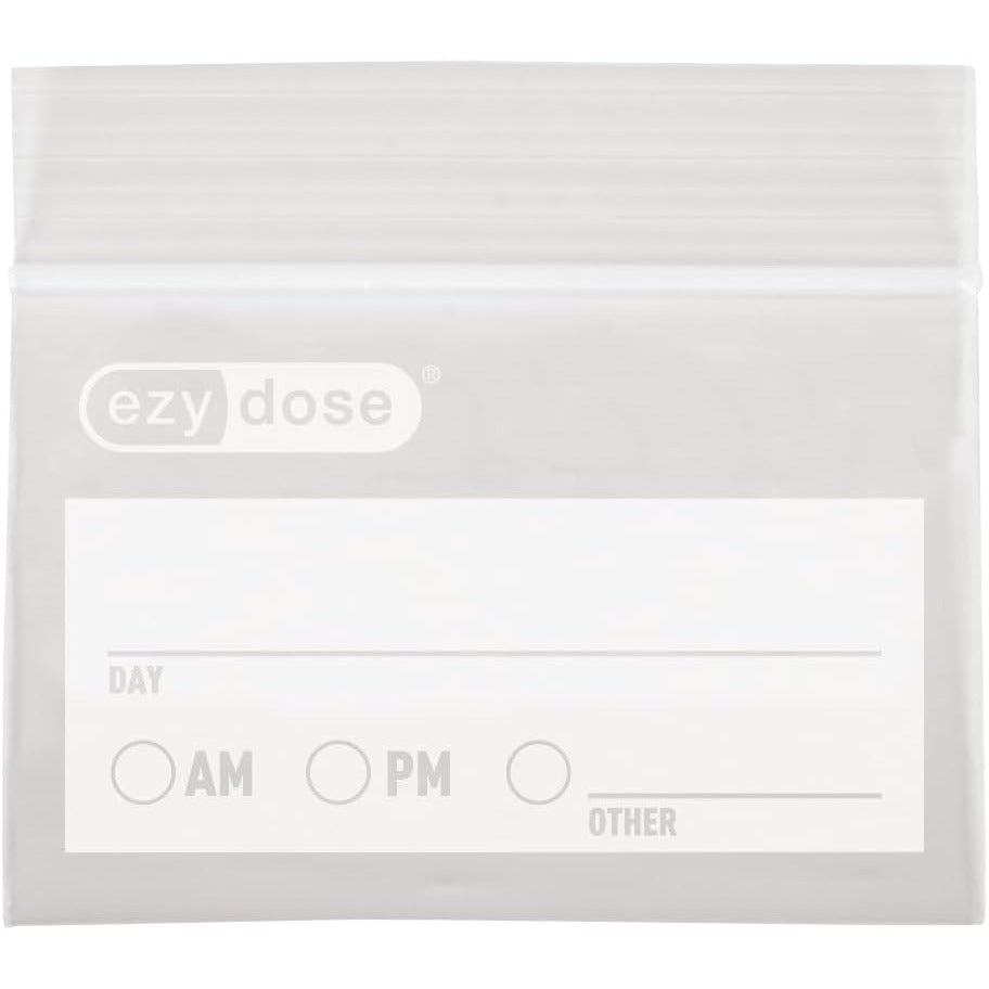 Ezy Dose Disposable Zippered Seal Pill Pouches, Write on Label, 50 Count