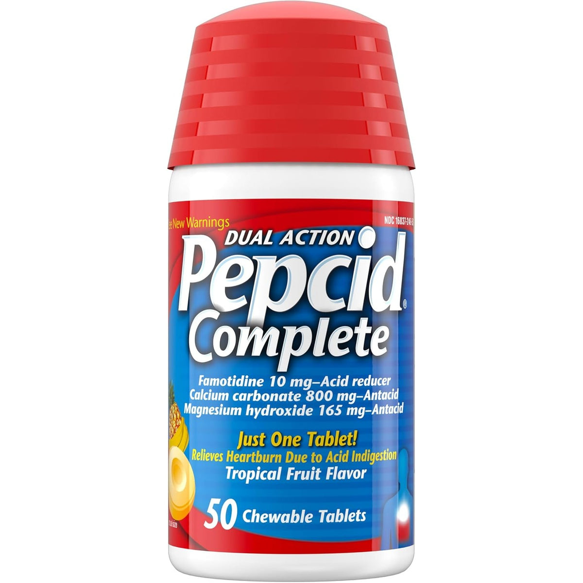 Pepcid Complete Acid Reducer + Antacid Chews, 10mg Famotidine, 50 Ct