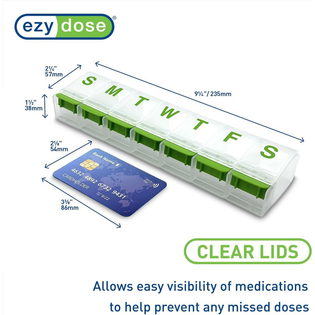 Ezy Dose Weekly (7-Day) Pill Organizer, 2XL Medicine Case, Color May Vary