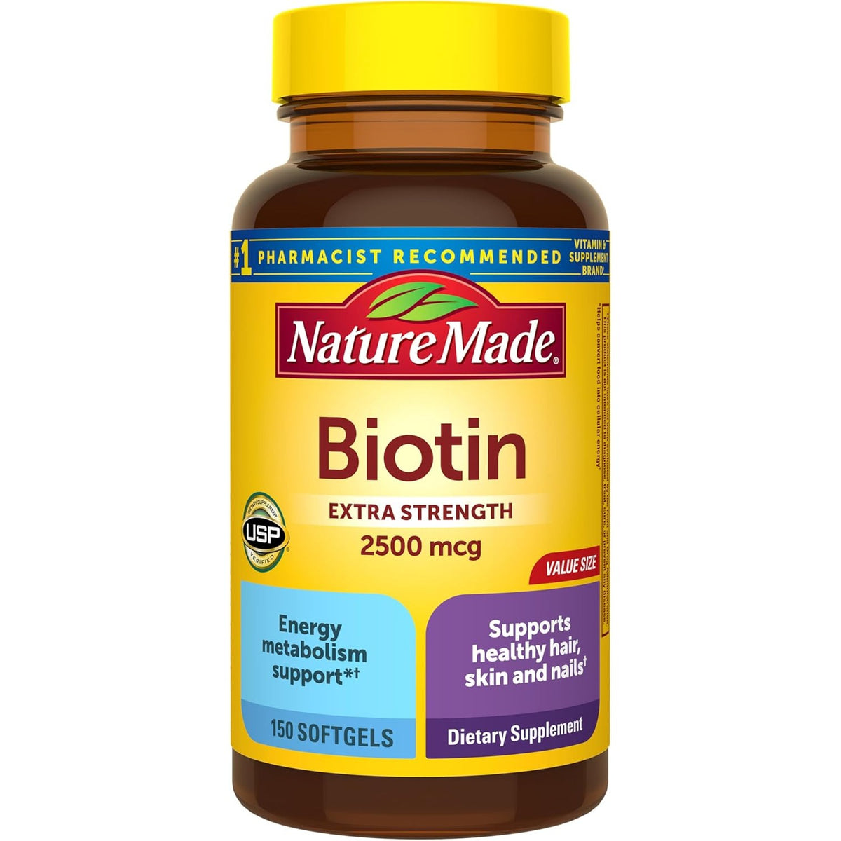 Nature Made Biotin 2500 mcg Extra Strength, 150 Softgels