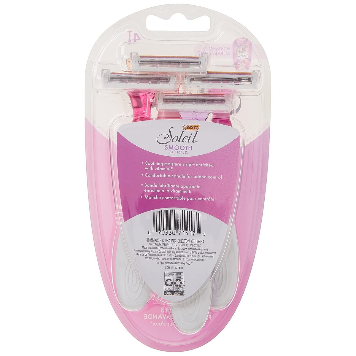 BIC Soleil 3 Scented Womens Disposable 3-Blade Razors, 4-Pack Set